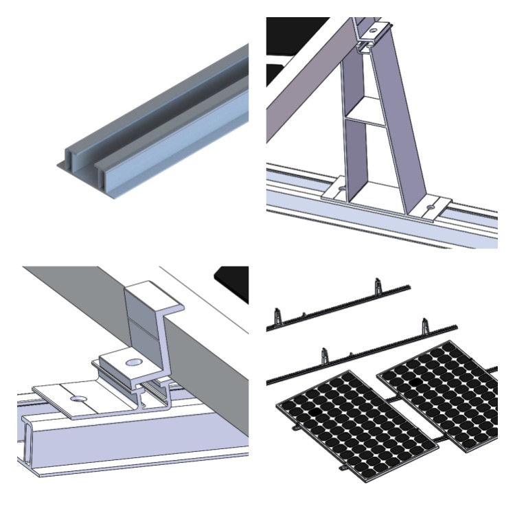 Flat roof ballast mount installation