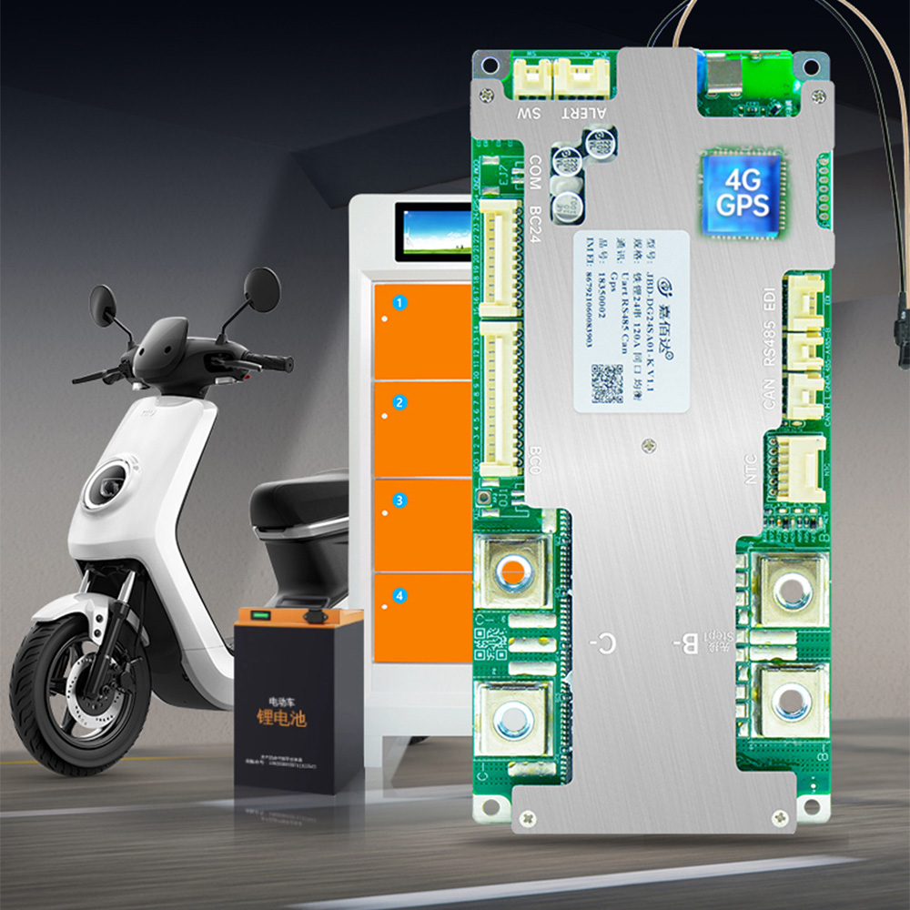 JiaBaiDa Battery Swapping Management System 7S 8S 24V 15S 16S 48V 20S 21S 72V Smart BMS LiFePO4 Li-ion with 4G GPS BT