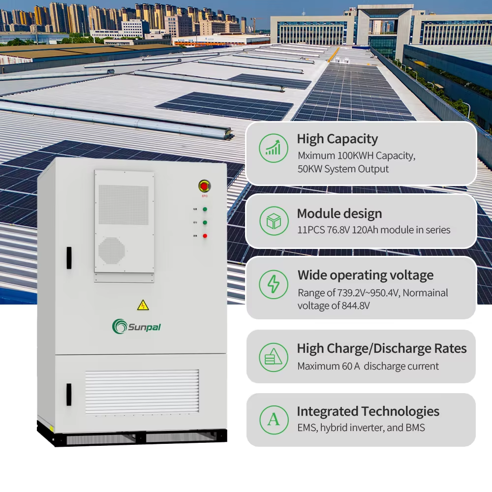 Deye 50kW 75kW 100kW Solar Energy System Cabinet With HV Battery 100kWh 215kWh 500kWh Kit