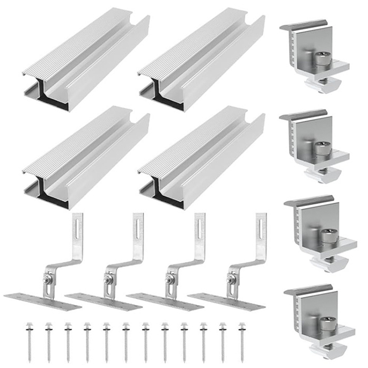 Complete Off-Grid Monocrystalline Silicon Solar Panel System 5kW MPPT Controller Roof Mounting Kit for Home Use