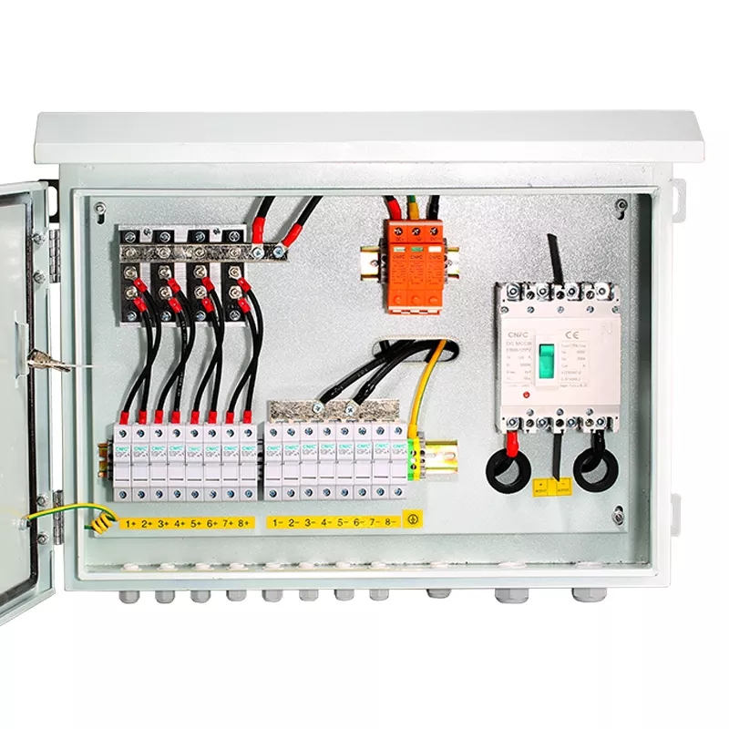 solar pv combiner box with lightning protection and with diode and monitoring for solar system