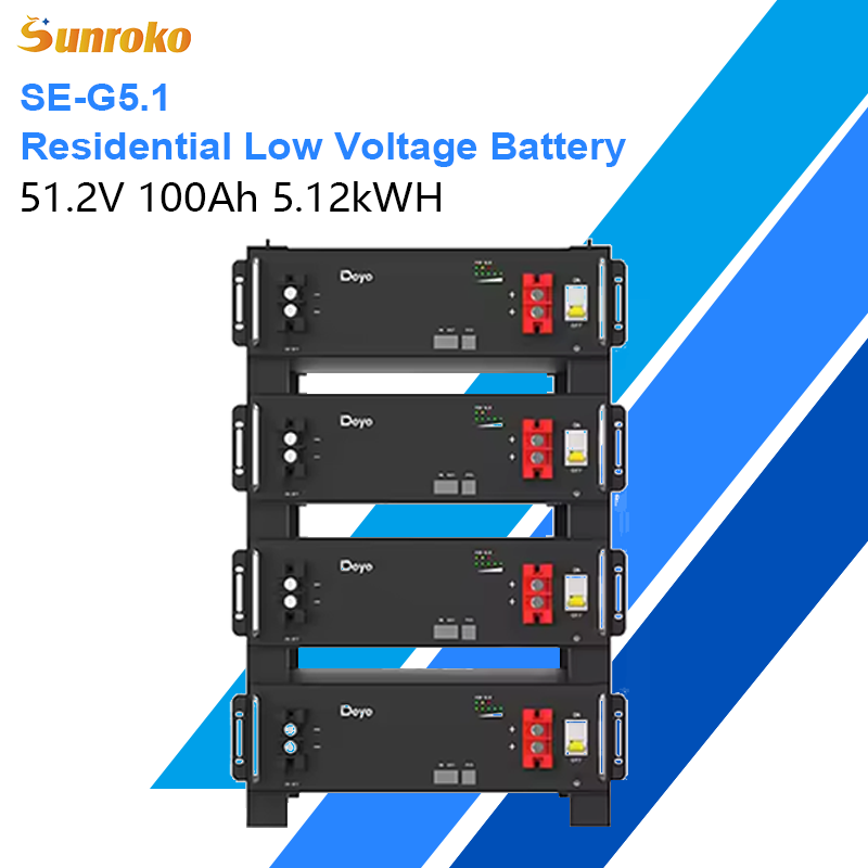 Deye Lithium Long Life Solar Battery Rechargeable 51.2V 5Kwh 10Kwh 100Ah 200Ah Energy Storage Battery Pack