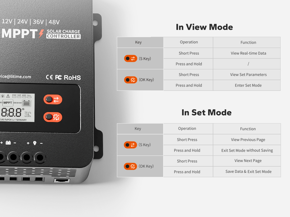 96% Peak Conversion Efficiency Bluetooth Adapter 60A MPPT Solar Charge Controller High Power Solar Charge Controllers