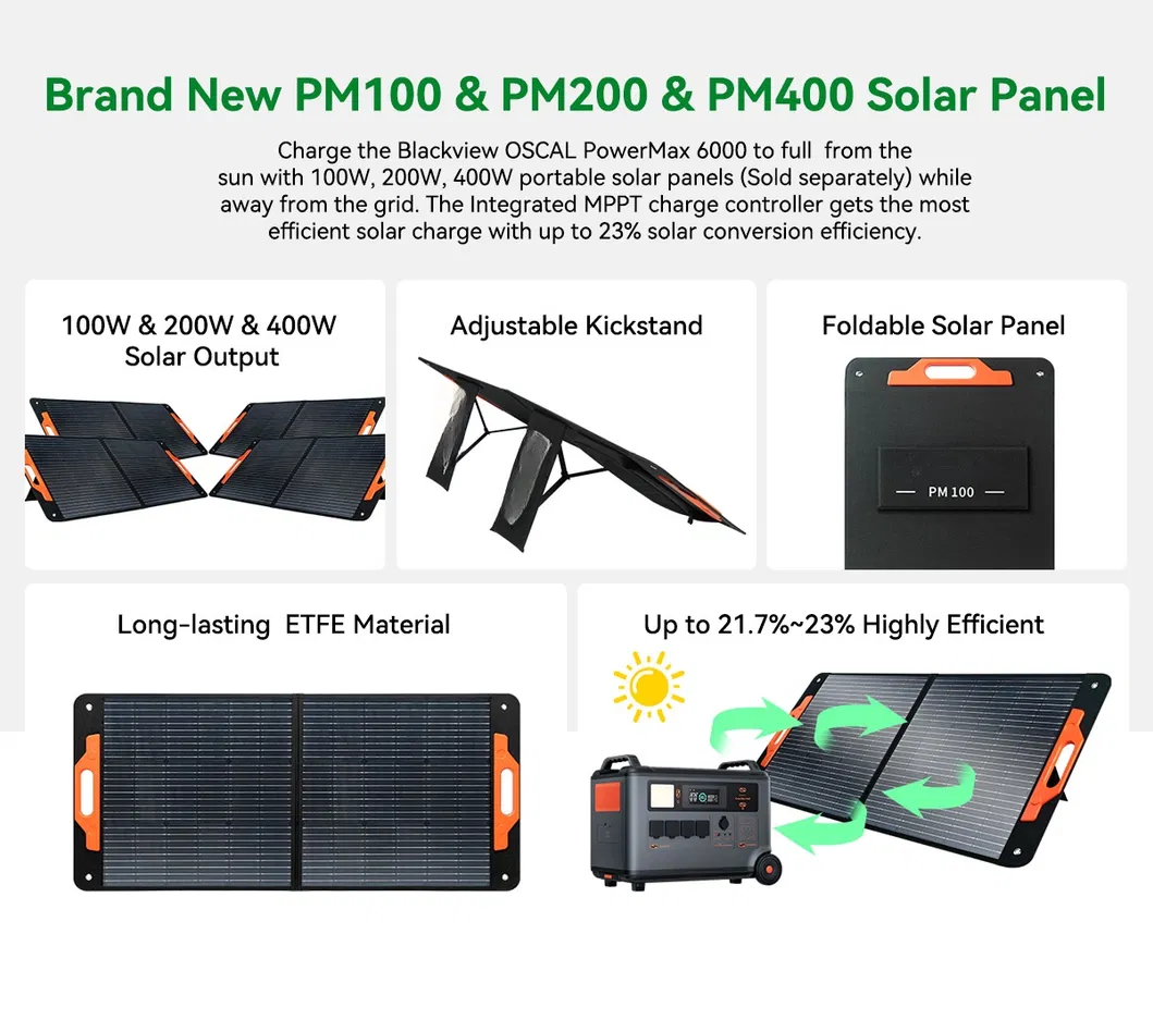 Portable Solar Generator 6000W 3600wh Power Station for Home Power Back up and Outdoor Activity