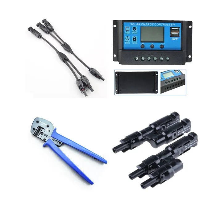 Waterproof IP67 Mc4 Y Branch Connector 1 to 2 Parallel Connection Solar Panel Cable Connectors for PV System Installation TUV Certified