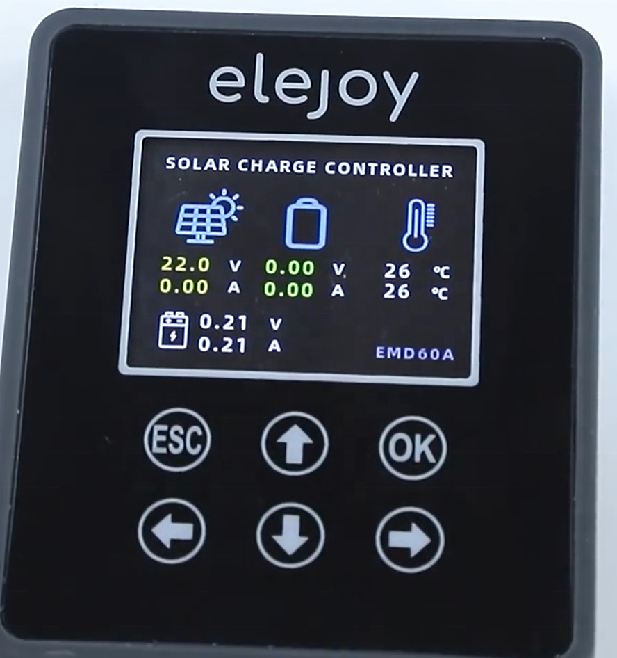 CE Rohs FCC Certified EMD60A 2700W Adjustable MPPT Solar Charge Controller 12/24/36/48V 99% LCD Display 50A/60A Smart Buck Type