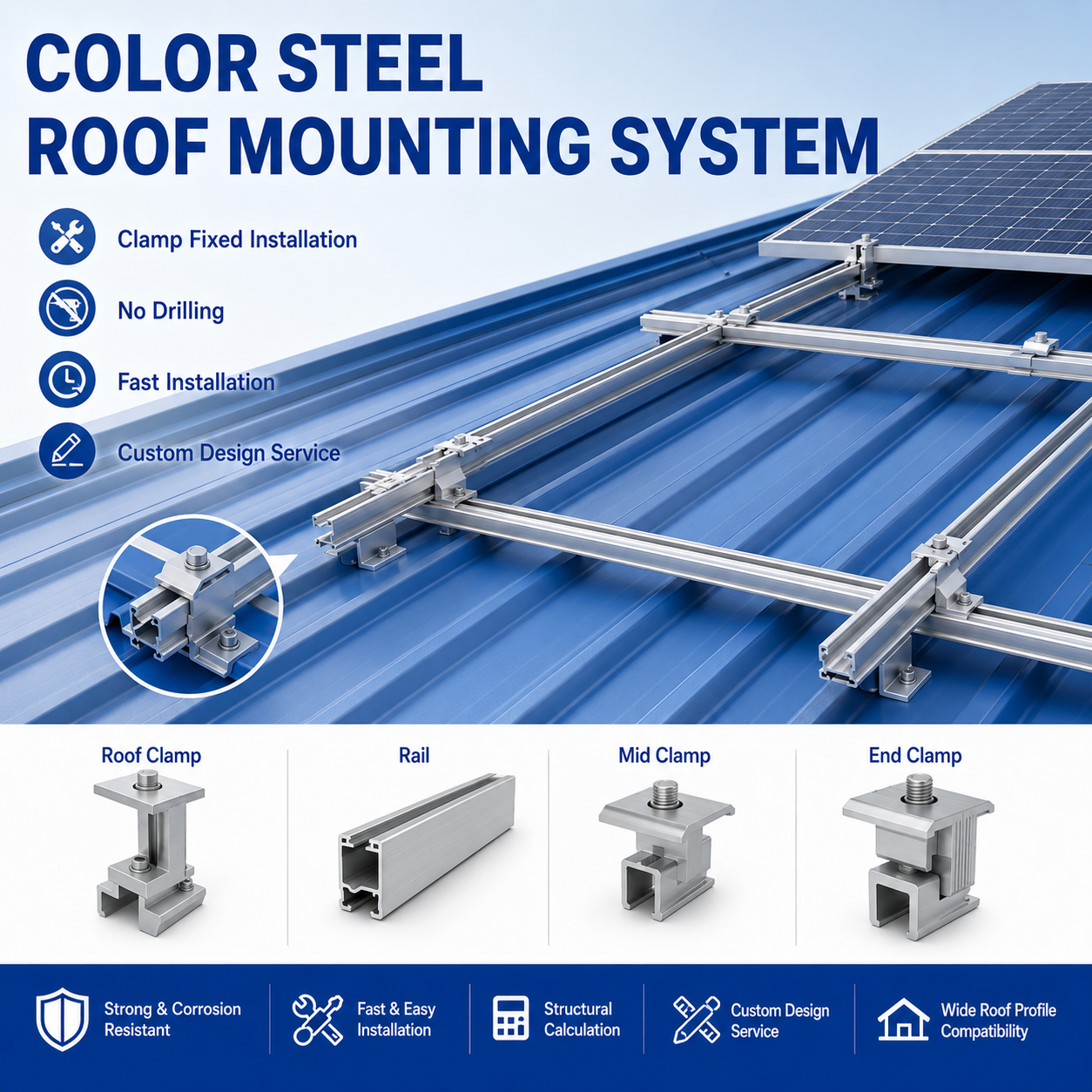 Solar Ground Mounting System Steel Mounting Structure For Utility Photovoltaic Power Plant Engineering