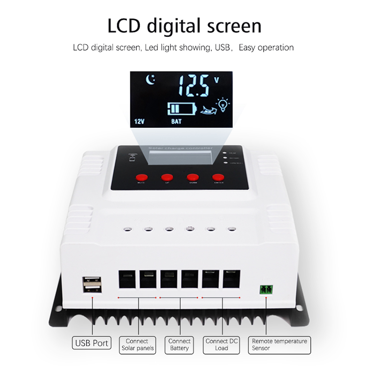2022 Best Seller 10A 20A 30A 40A 50A 60A PWM Solar Charge Controller 12V 24V 48V with WIFI APP