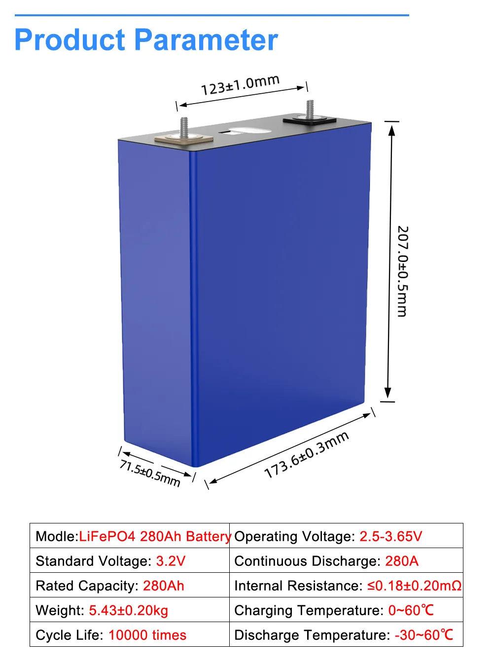 10000 Cycle 280AH Energy Storage Battery LiFePO4 Cell 3.2v Prismatic Solar Lithium Ion Batteries 280Ah LiFePO4 Battery