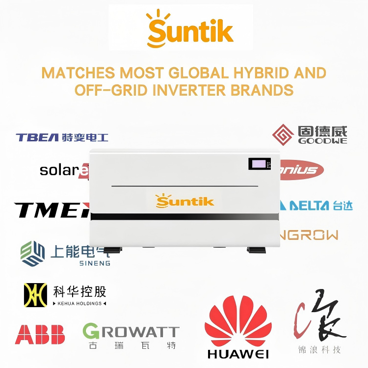 Suntik 51.2V LiFePO4 BMS 6.5kWh Hybrid/Off-Grid System 10-Year Warranty 8000 Cycle Safety IP65 Protection Easy Install