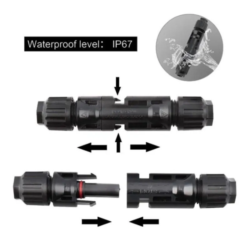 Solar Wire Connector Male & Female Set DC PV Connector Solar Panel Cable Connect Accessories