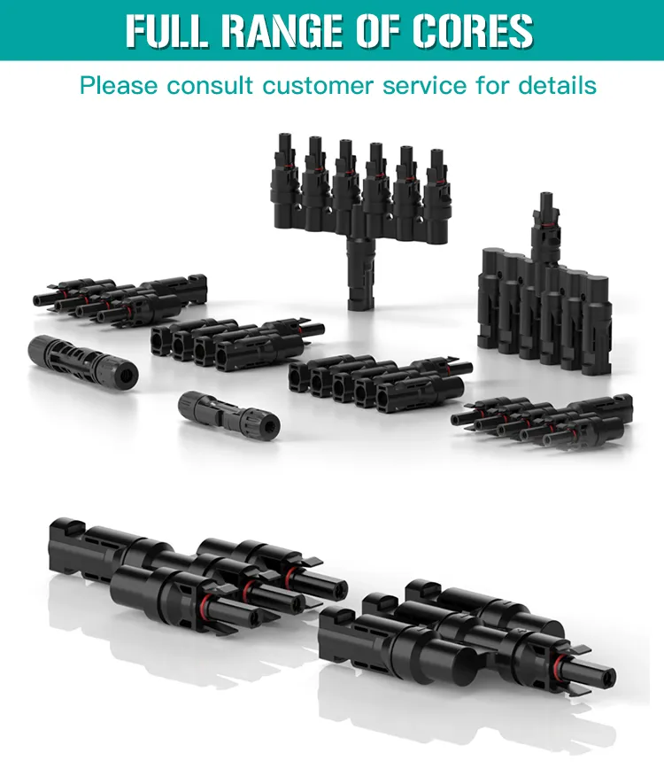 High Voltage Waterproof Solar Cable Connector for DC Applications