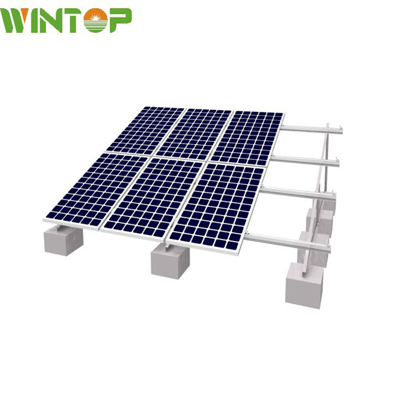 Solar Roof Flat Roof Bracket Foundation Grid Structure Concrete Installation System