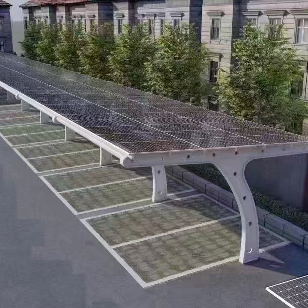 High Waterproof Panel Carport Solar Mounting System Q235b/Q355b Material Customized Solution Detailed