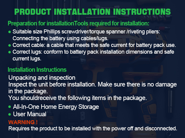 6kw+16kwh Solar Energy System - Home Photovoltaic Energy Storage Integrated Unit - 16KWh LiFePO4 Battery - Inverter 6KW