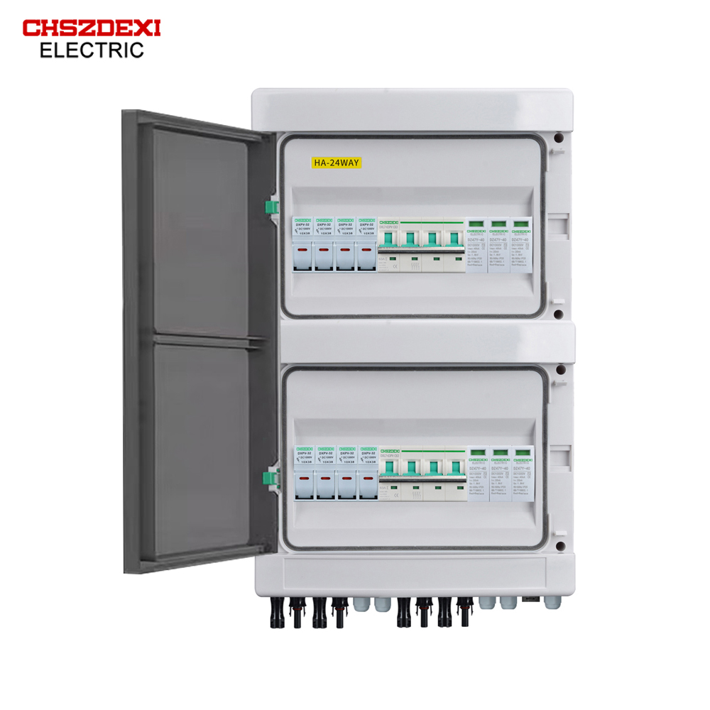 4 in 2 Out 1000V DC ABS PV Combiner Box with IP65 Hybrid Lock Outdoor Use