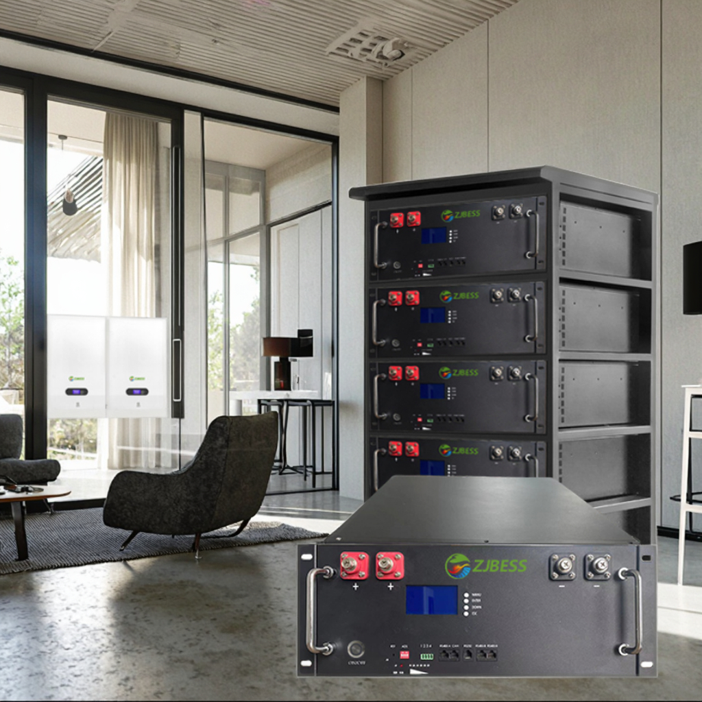 LiFePO4 Solar Split Rack-Mounted Battery Pack 51.2V 100AH/200AH 5~10 kWh off Grid Hybrid Grid Compatible