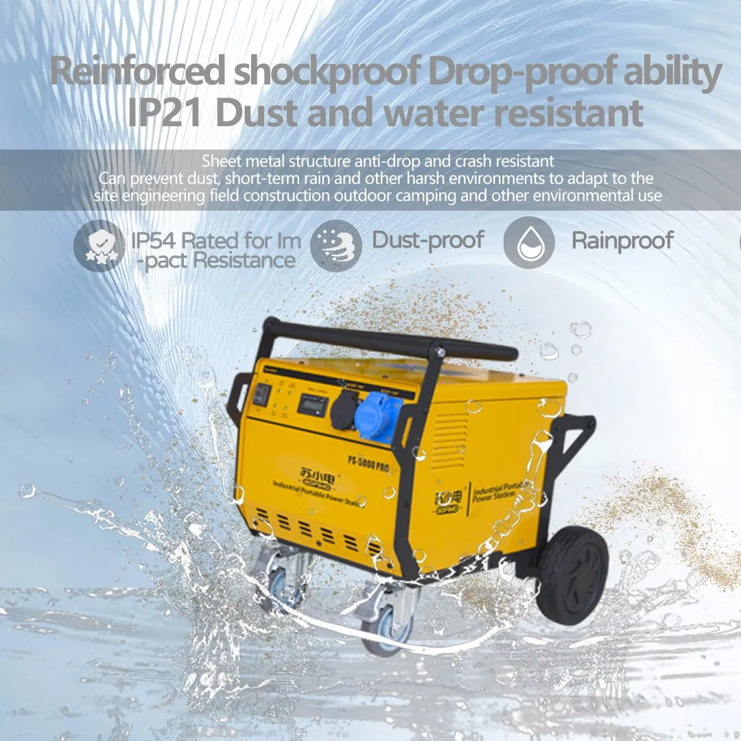 Portable Power Station Silent Solar Powered Portable Wheel Battery Generator for Whole House Back up Generator PS-5800PRO