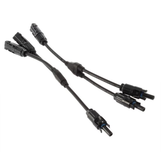 Waterproof IP67 Mc4 Y Branch Connector 1 to 2 Parallel Connection Solar Panel Cable Connectors for PV System Installation TUV Certified