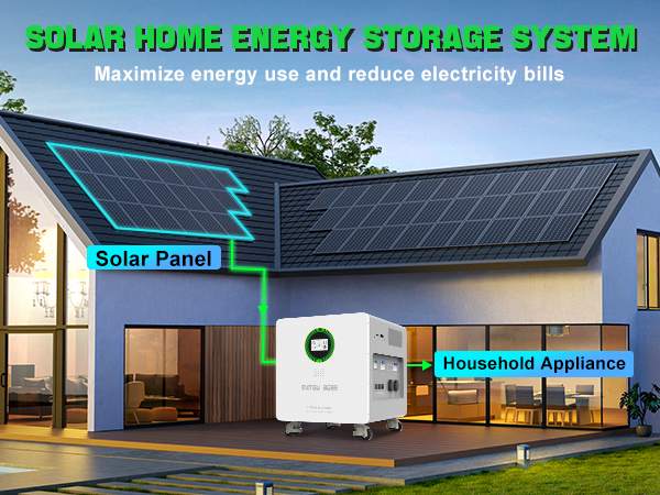 6kw+16kwh Solar Energy System - Home Photovoltaic Energy Storage Integrated Unit - 16KWh LiFePO4 Battery - Inverter 6KW