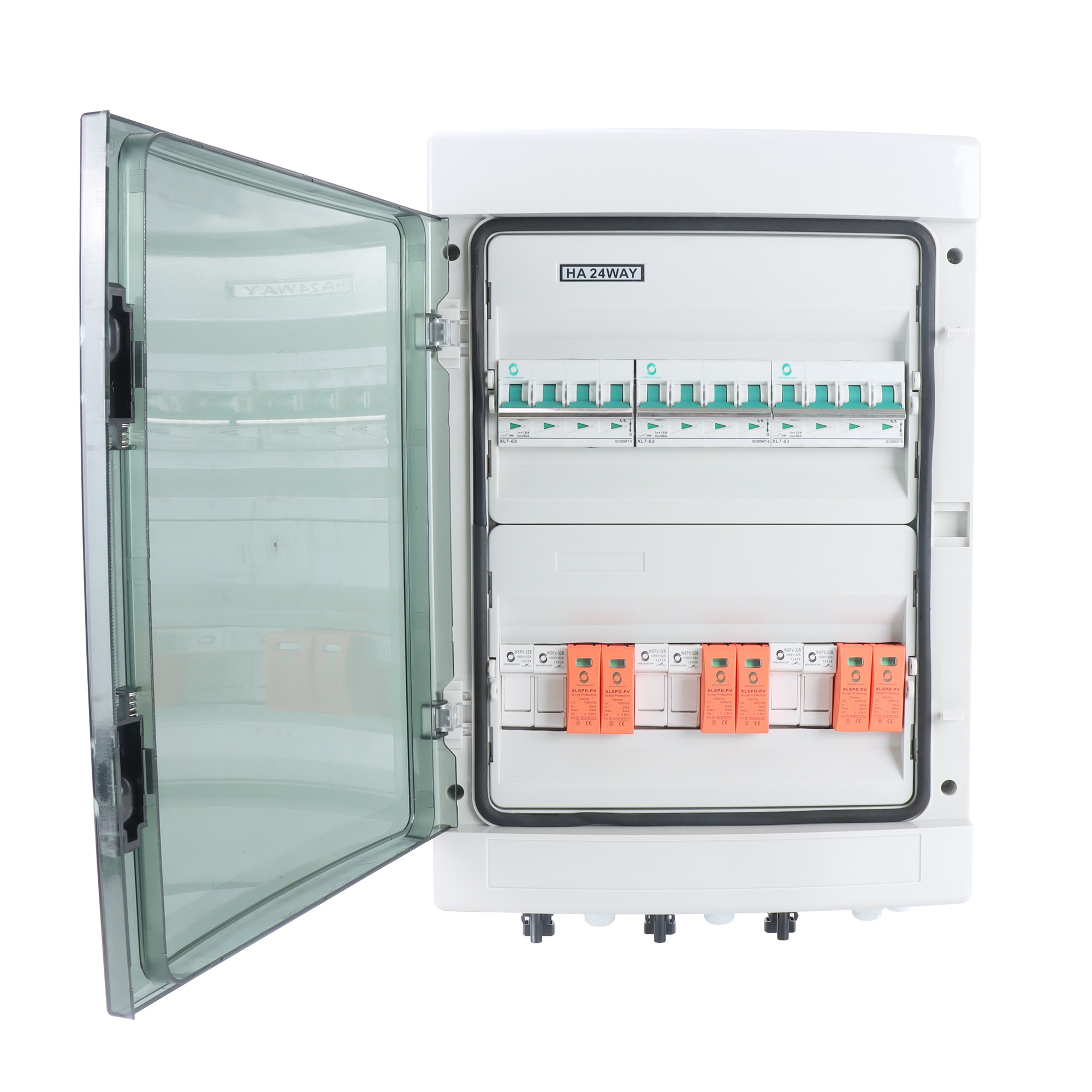 WSDB-PV1/1 IP65 1/2/3/4/ in 1/2/3/4/ OUT 1/2/3/4 Strings Array 16A 500V 1000V 1500V DC Solar PV Combiner Box for Solar System