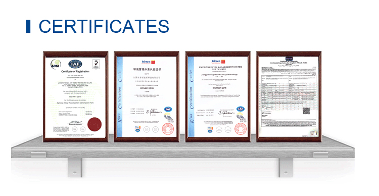 Quality certificates