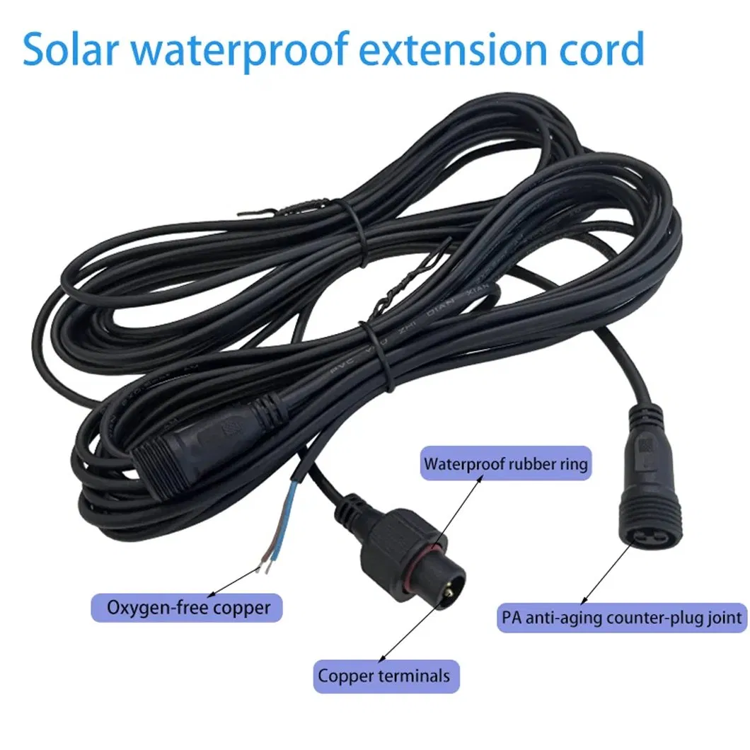 2/3/4 Pin Waterproof Male-Female Pigtail Plugs 2-Core Cable Connectors for Solar System/LED Display/Outdoor Monitoring