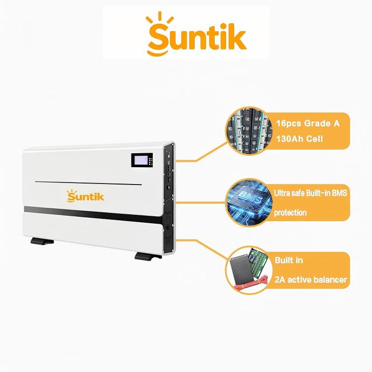 Suntik 51.2V LiFePO4 BMS 6.5kWh Hybrid/Off-Grid System 10-Year Warranty 8000 Cycle Safety IP65 Protection Easy Install