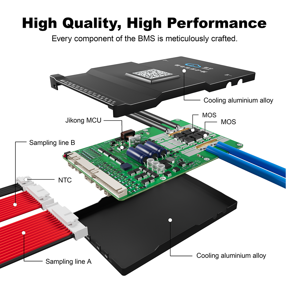 JK BMS 20S Storage System Li-ion LTO Lifepo4 Active BMS Battery Management System with PCB Board Solar Energy 100A