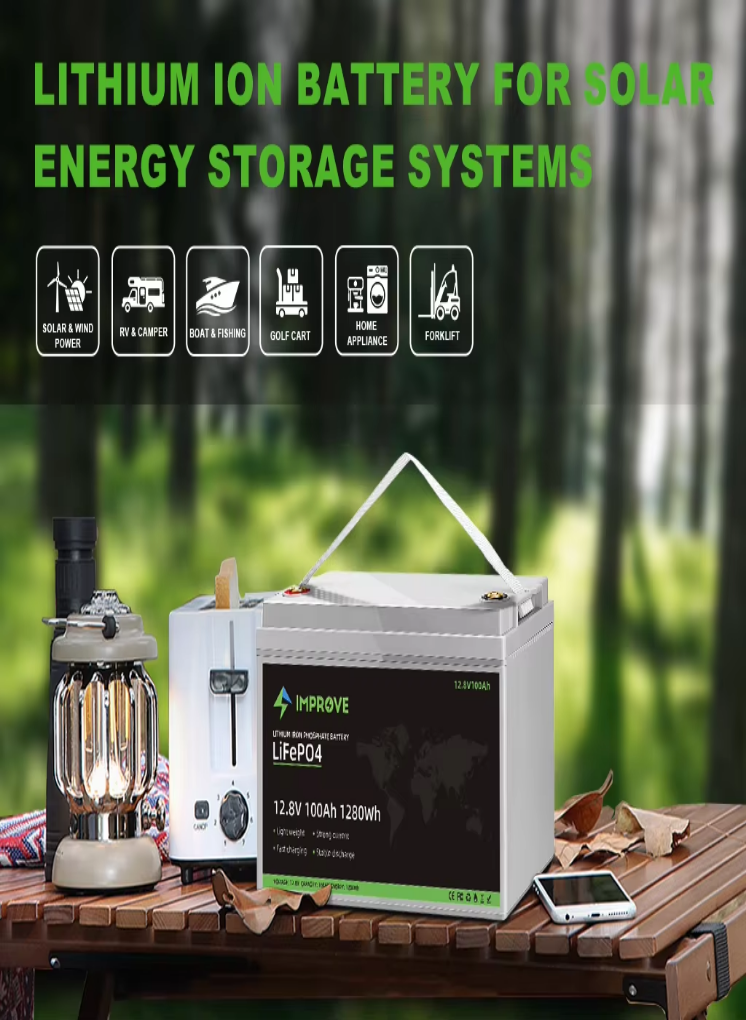 12.8V 100Ah LiFePO4 Lithium Ion Battery CE Smart BMS for Home Appliances Solar Energy Storage Deep Cycle Backup Power