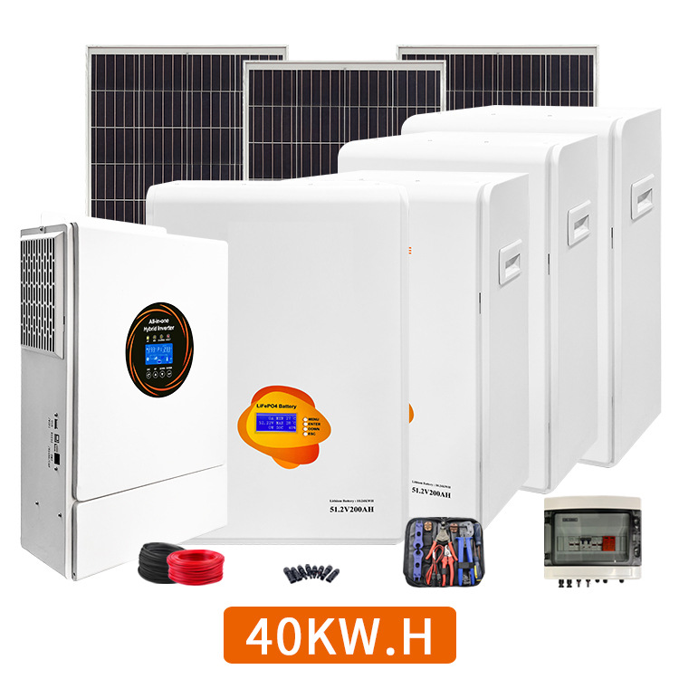 60kW Off-Grid Household Monocrystalline Silicon Photovoltaic Energy Storage Battery All-in-One Machine 20 Degree Solar System