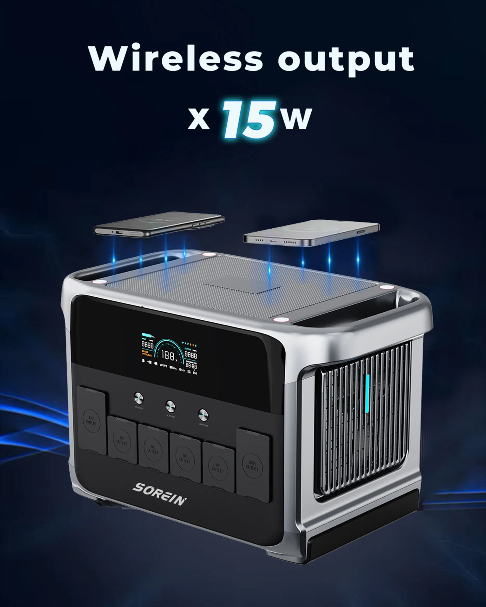 Sorein 3000W Portable Power Station Solar Generator 60V 3000W Battery