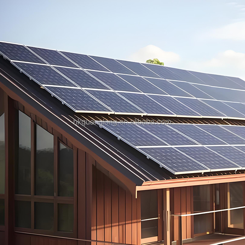 Complete Off-Grid Monocrystalline Silicon Solar Panel System 5kW MPPT Controller Roof Mounting Kit for Home Use