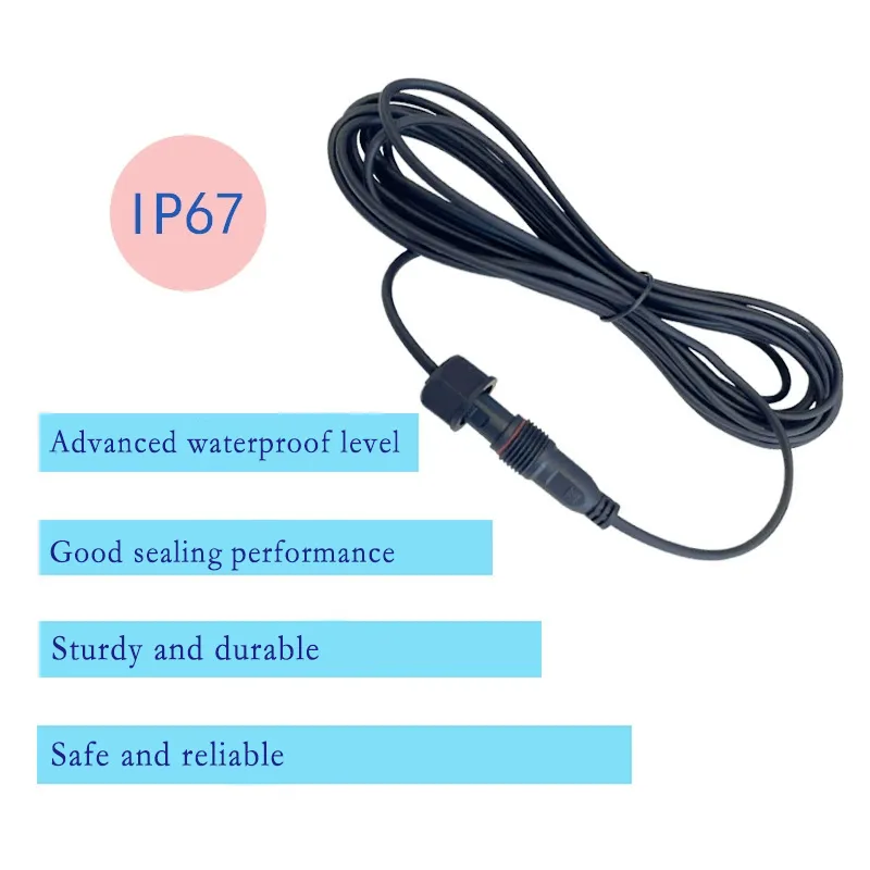 2/3/4 Pin Waterproof Male-Female Pigtail Plugs 2-Core Cable Connectors