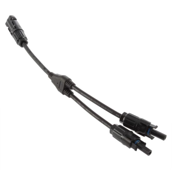 Waterproof IP67 Mc4 Y Branch Connector 1 to 2 Parallel Connection Solar Panel Cable Connectors for PV System Installation TUV Certified