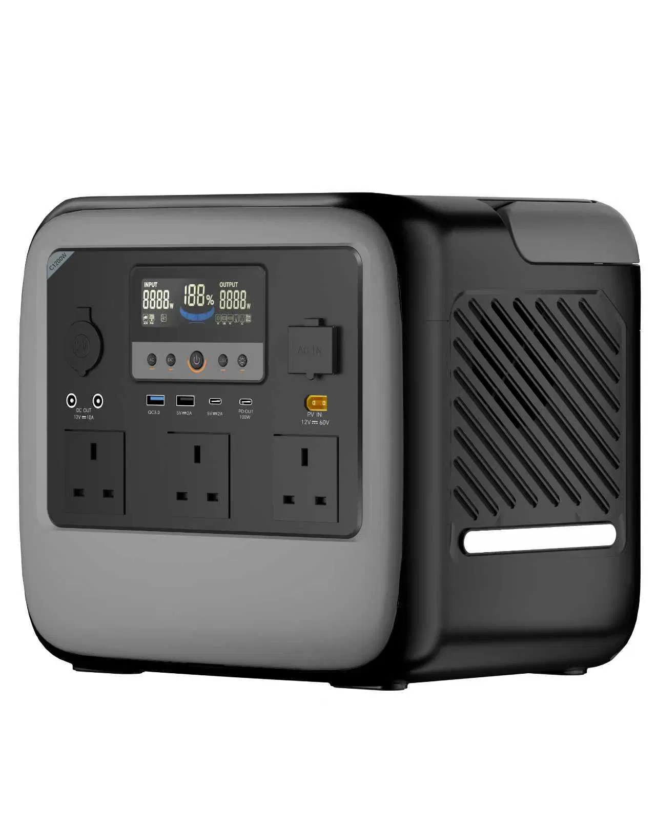 Portable Solar Power 2000W 1100wh Solar Generator Lemp Battery
