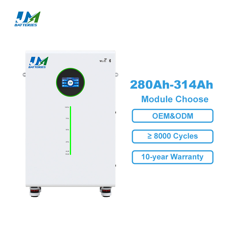 JM Factory Wholesale 51.2V 280Ah 14.3kWh 15kWh Floor-mounted LiFePO4 Battery 48V 300Ah 314Ah 15kWh Home Energy Storage System