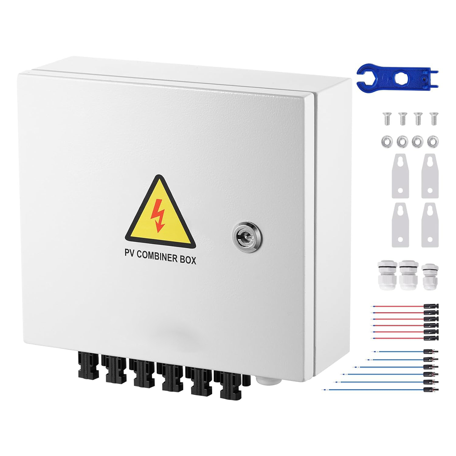 Monocrystalline Silicon PV Combiner Box Metal Solar System 15A Rated Current Fuse 125A Circuit Breaker for On/Off Grid