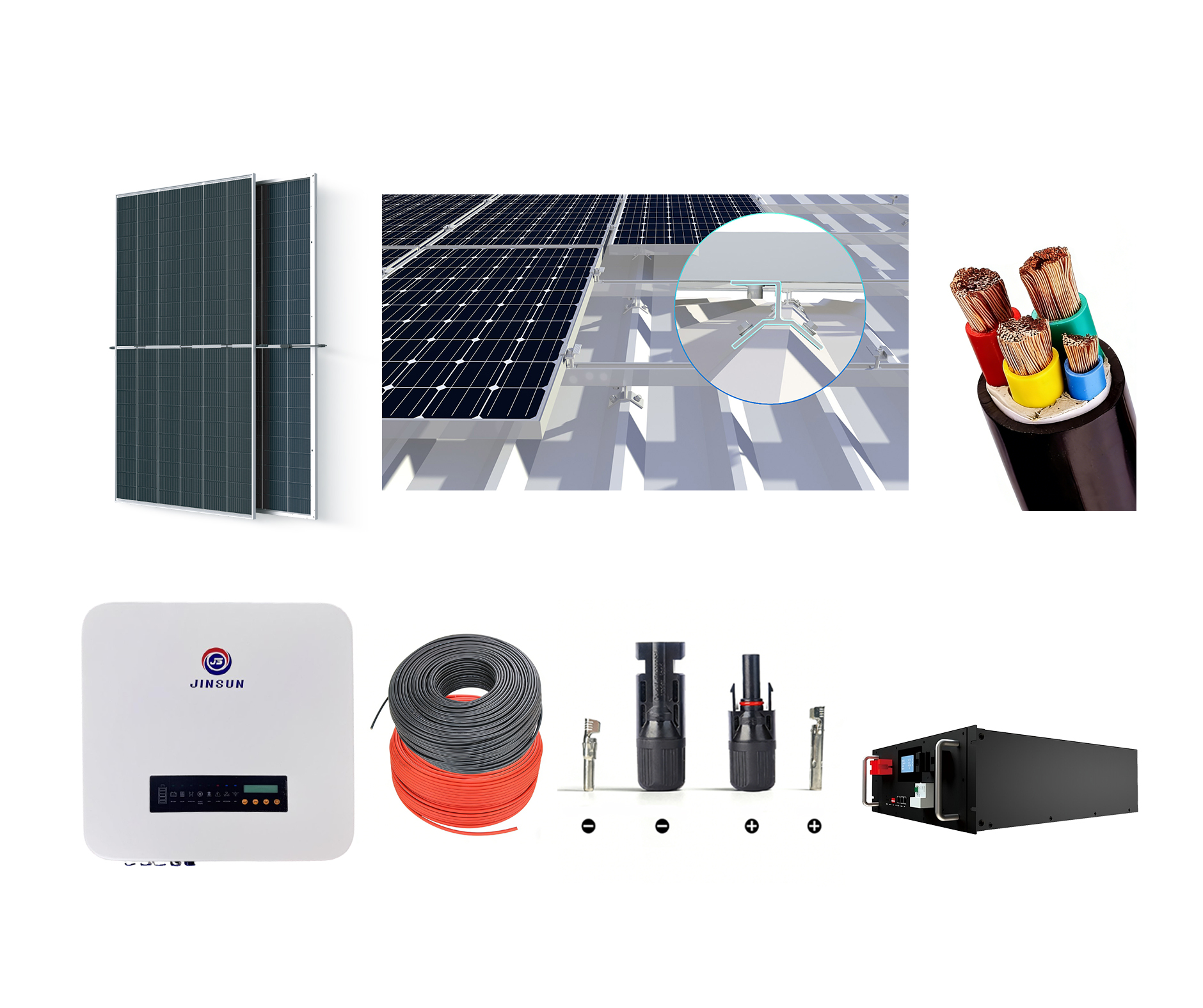 JINSUN System-3 Residential Use Off-Grid Photovoltaic System MPPT/PWM Lithium-Ion/Lithium Lead-Acid Monocrystalline Silicon