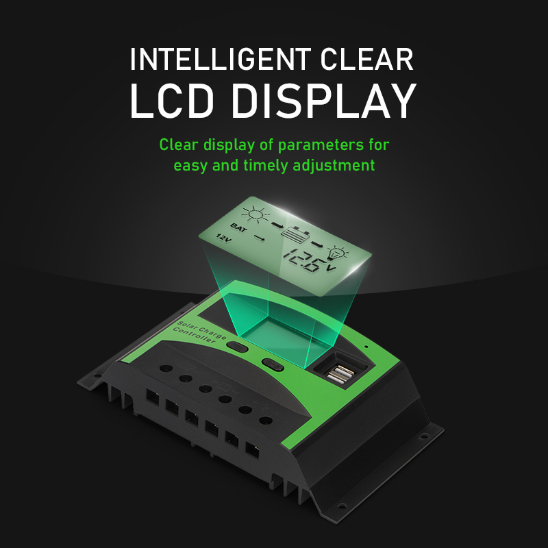 10A/20A/30A Manufacturer Low Price Powmr Solar Charge Controller 12v 24v PWM Solar Charge Controller