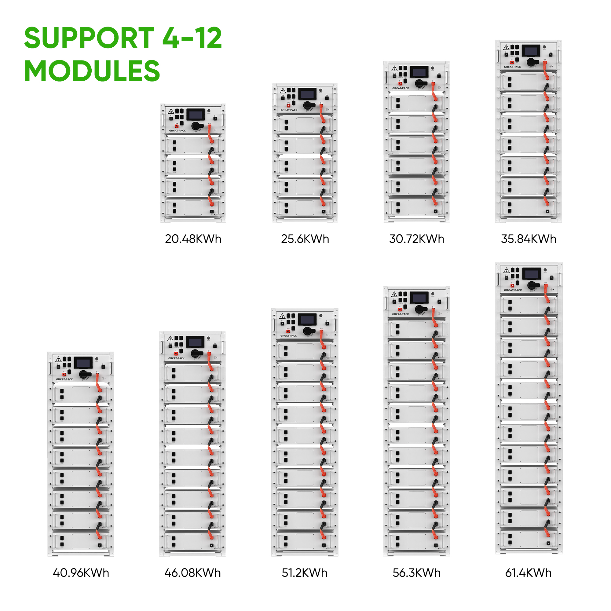 Deep Cycles High Voltage 256v 358v 100ah 25kwh 35kwh Rack Mounted Solar Energy Storage Lithium Ion LiFePO4 Industrial Use