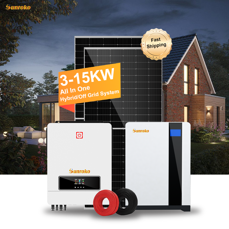 Complete Home All in One Hybrid Solar System 3Kva 3000W 5Kw 6Kw 10 Kva 12 Kw Off Grid Photovoltaic Solar Energy Power System