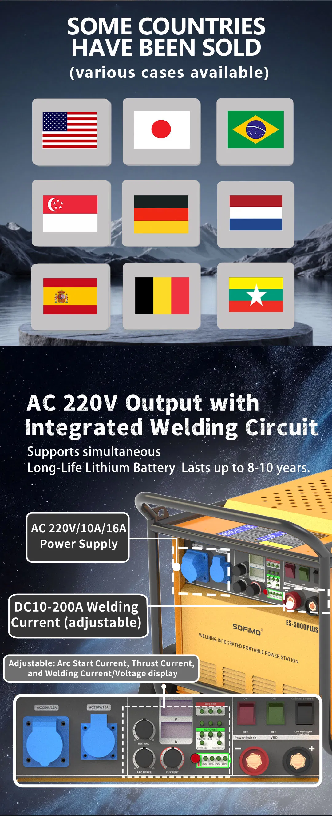 Welding performance charts and control panel interfaces