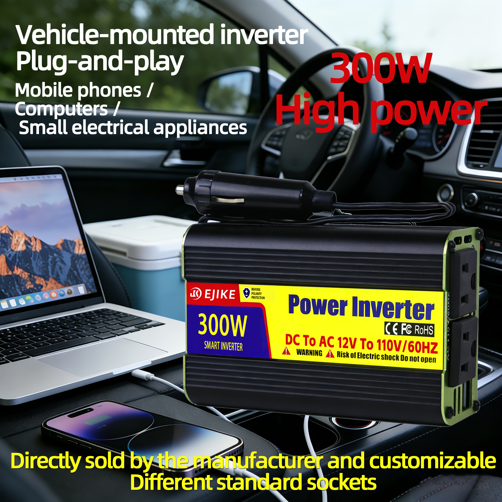 Hybrid Inverter Charger All-in-One Modified Sine Wave 220V AC Output 12V DC For Lead-Acid Batteries Home Solar Energy Storage