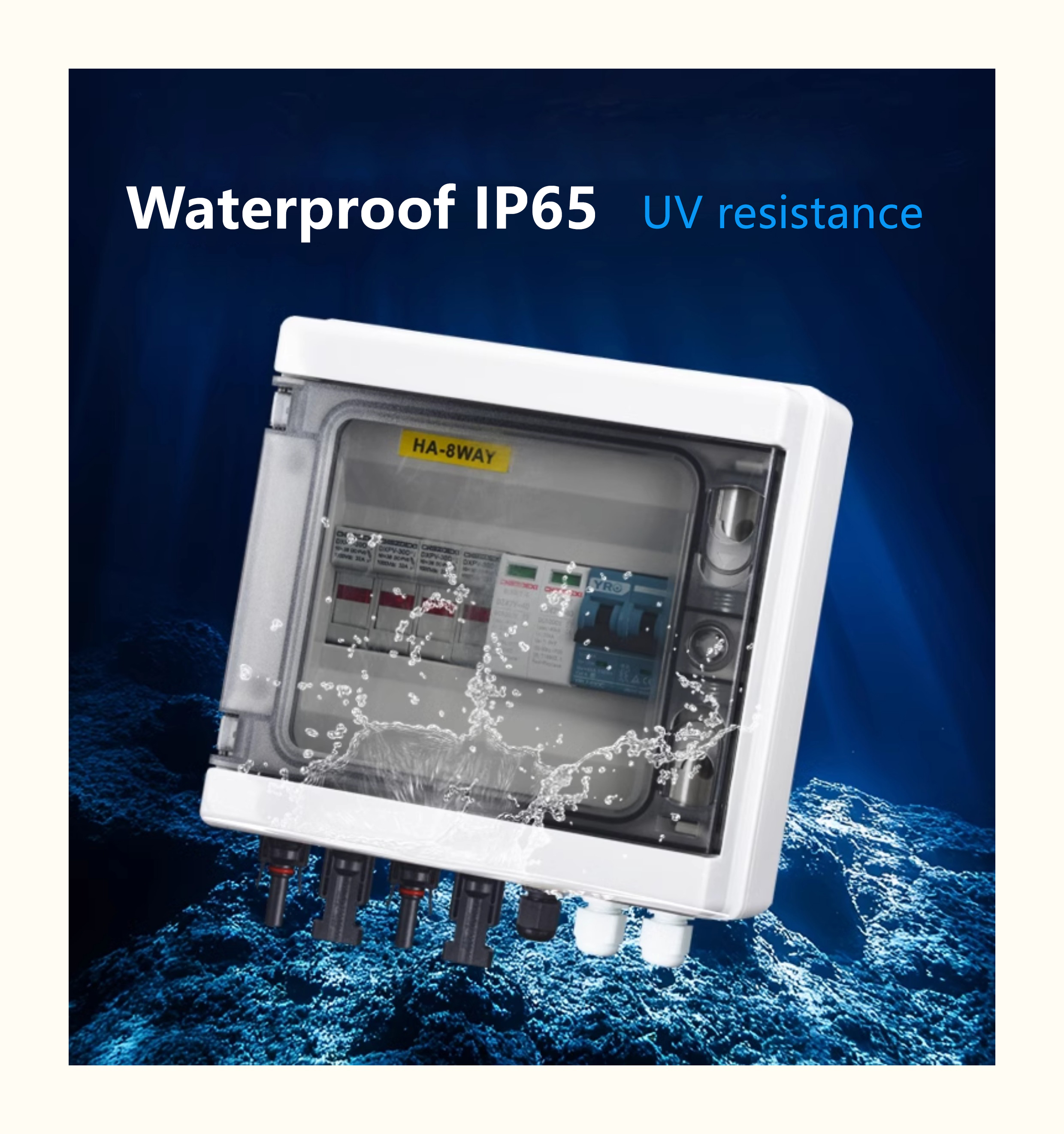 Photovoltaic Combiner Box Plastic Box DC500V/1000V Solar DC System Indoor and Outdoor Waterproof Dust Distribution Box