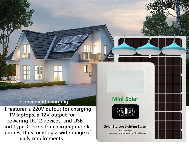 Portable Solar Power Generator for Emergency Outdoor Lighting 938