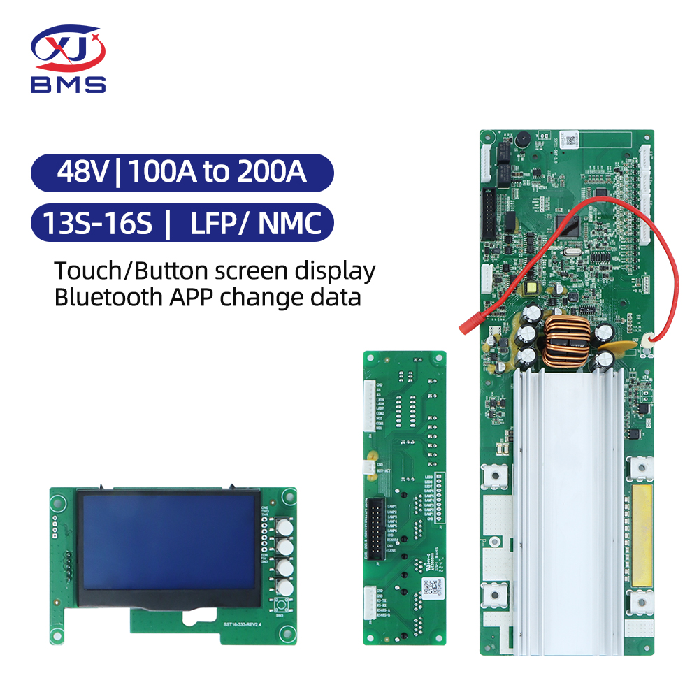 XJ BMS Smart Bms 13s 14s 15s 16s 24v 48v 100a 200a Customizable Solar Energy Storage Battery Management System