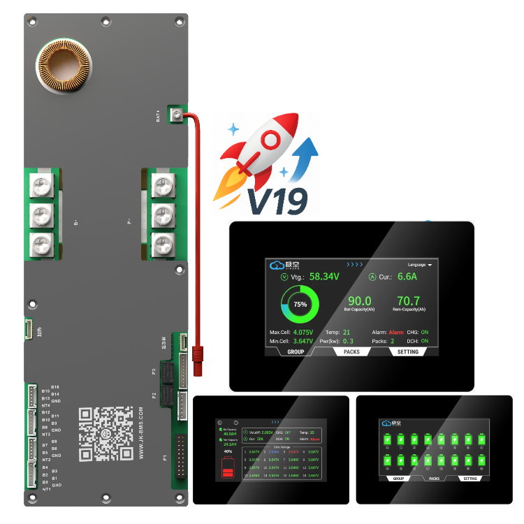 Jikong Solar Battery BMS 8S 16S 24v 48v Lifepo4 Battery Management System 200A 300A CANBUS RS485 Inverter JKBMS Compatible PCBA