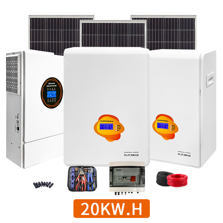 60kW Off-Grid Household Monocrystalline Silicon Photovoltaic Energy Storage Battery All-in-One Machine 20 Degree Solar System