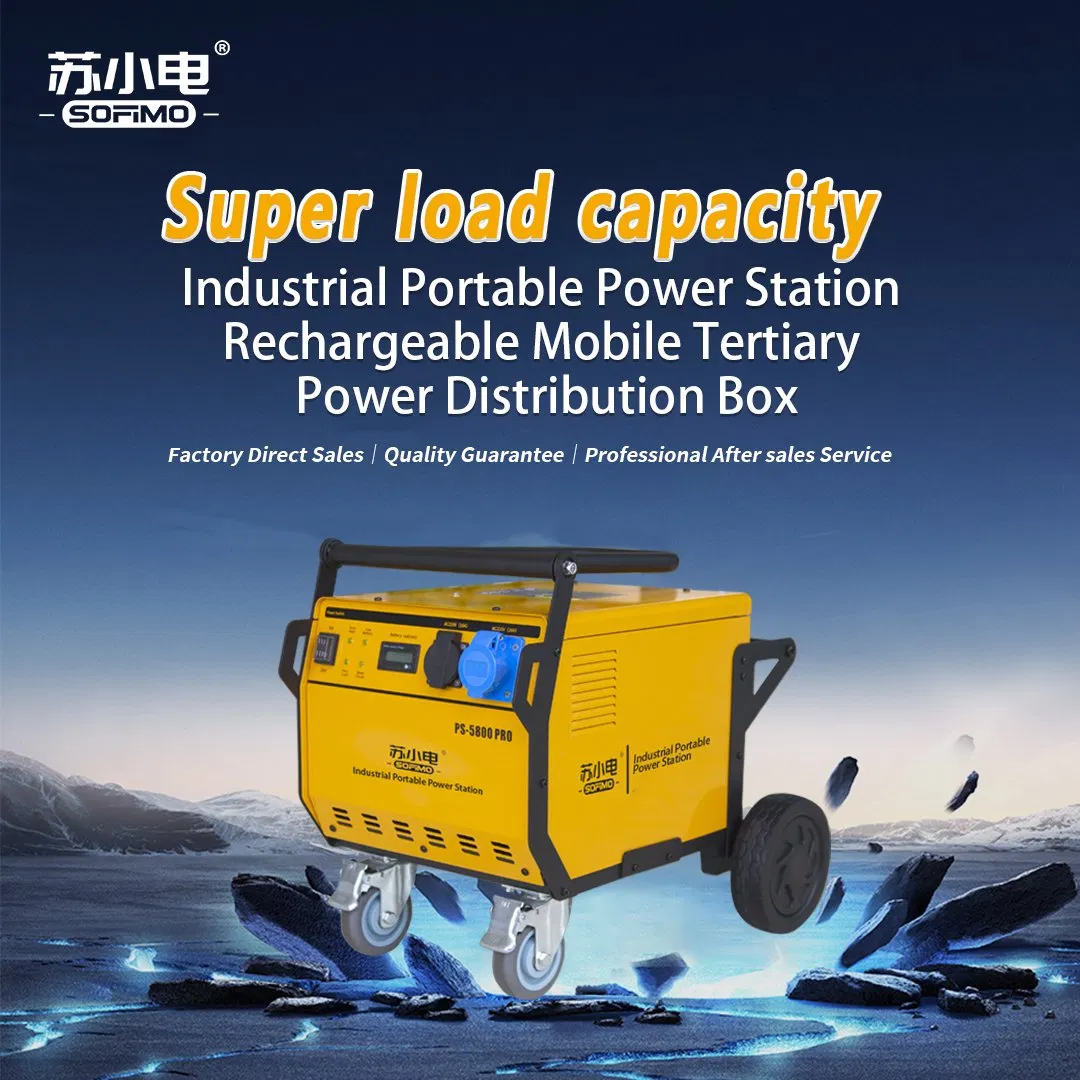 Portable Power Station Silent Solar Powered Portable Wheel Battery Generator for Whole House Back up Generator PS-5800PRO
